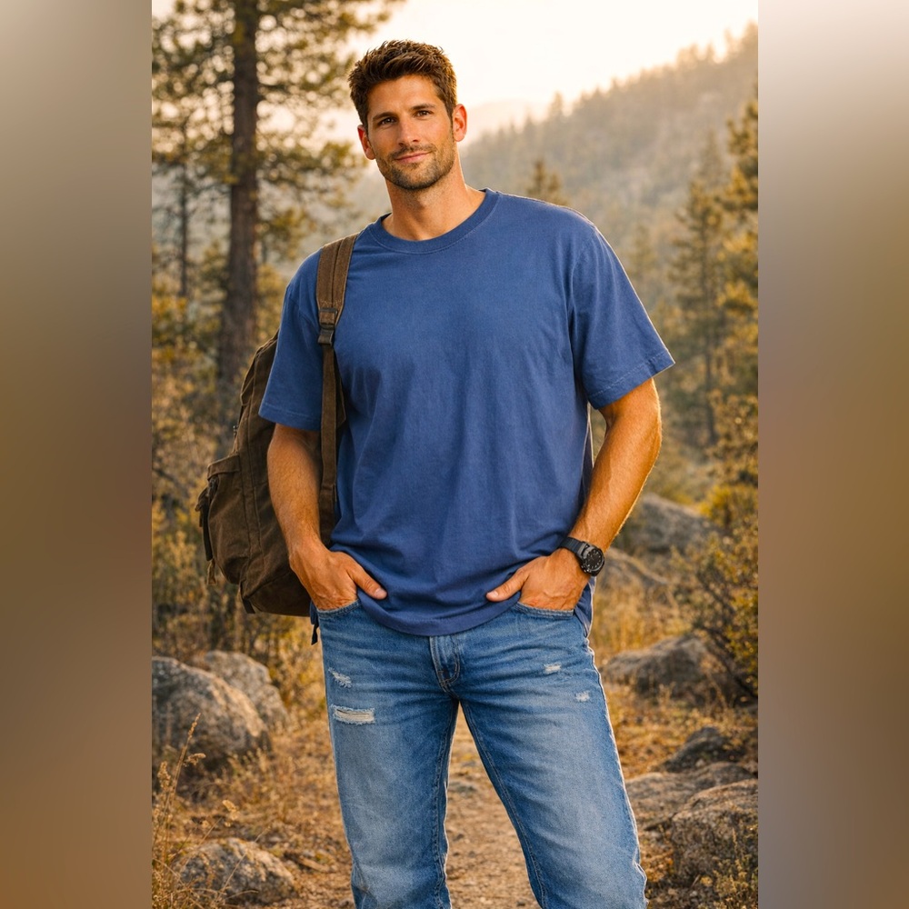 Duluth Trading Co Longtail T T-Shirt Men’s 2XL Blue 100% Cotton Short Sleeve